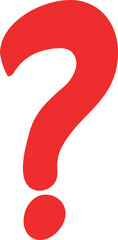 Red Hand-Drawn Question Mark Symbol