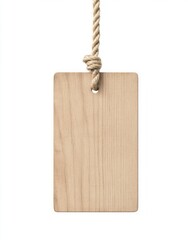 Elegant Wooden Hanging Tag with Natural Rope - Simple and Minimalist Design