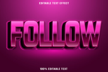  Follow editable text effect 3d emboss modern style