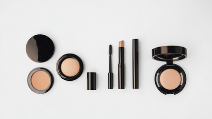 Mockup of cosmetics in an evocative soft brown tone on a white background