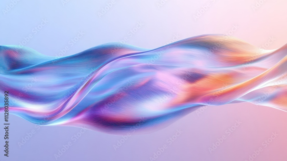 Poster wavy abstract flowing design with pastel colors and gradients for modern background