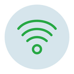 Colorful Wi-Fi Icon, Full-Fill Wireless Network Symbol