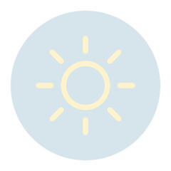 Full-Fill Light Mode Icon, Bright Daylight Theme Symbol