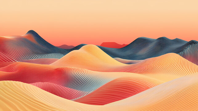 Abstract desert mirage with illusory colors and wavy patterns - an illustration of an abstract desert mirage with illusory colors and wavy patterns,. Illusory. Illustration