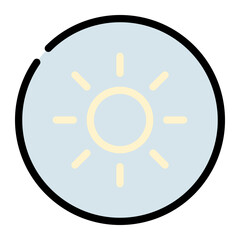 Color Line Light Mode Icon, Bright User Interface Symbol