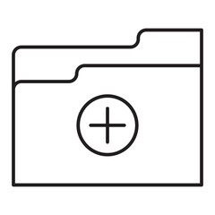 A simple outline icon representing the action of adding a file, often used in file management systems or cloud storage interfaces.