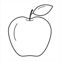  Apple silhouette line art illustration.