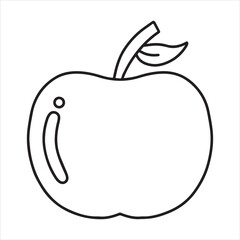  Apple silhouette line art illustration.