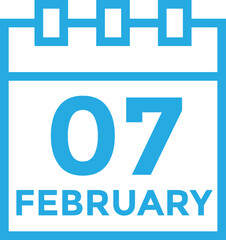 calendar - February 7 icon illustration isolated vector sign symbol
