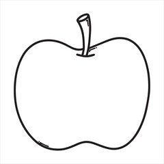 Apple silhouette line art illustration.
