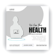 Professional medical healthcare service social media post template design