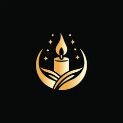 Elegant Candle Vector Logo Design