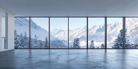 Wooden terrace with panoramic view of the mountains