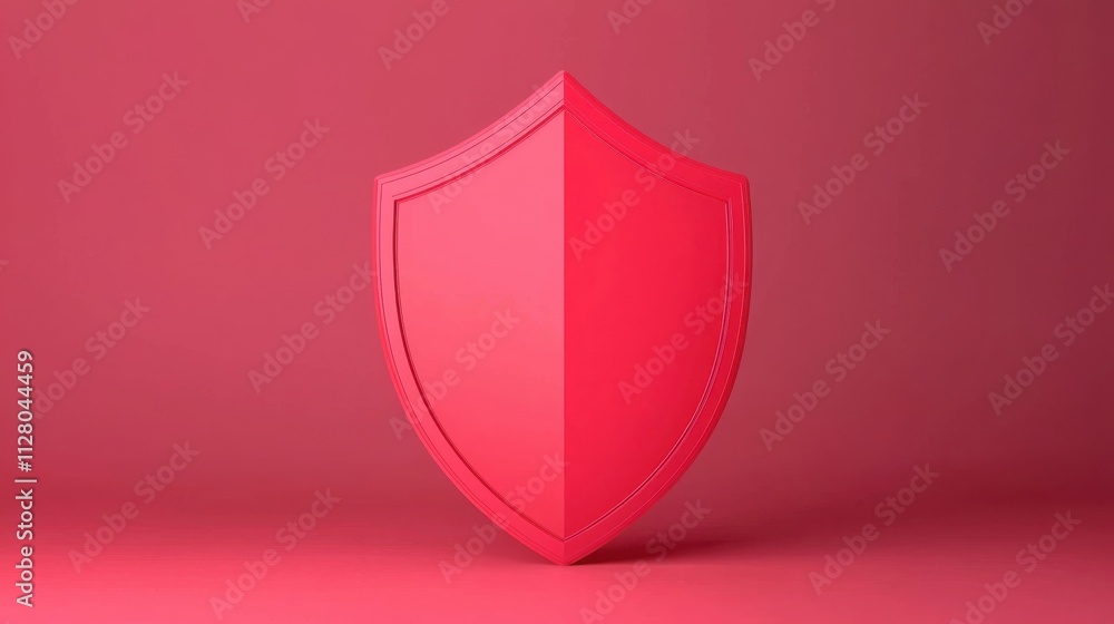 Poster fraudulent spam calls and technology concept. 3d red shield symbolizing protection and security on a