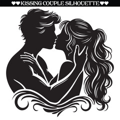 Kissing couple silhouette design. Valentine kissing couple