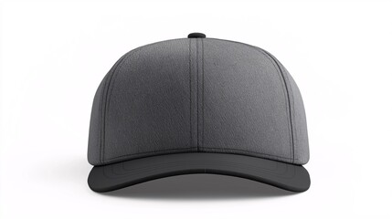 Grey Baseball Cap with Black Brim - Mockup