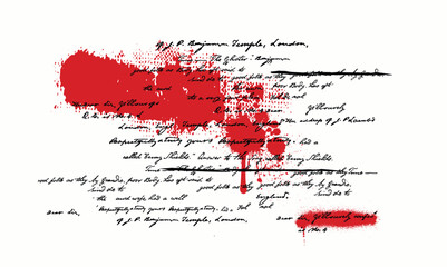 Unreadable handwriting. Sweeping handwriting with crossed out words. Vector illustration of a poetic work written with a pen. Abstract lettering on a white background. Seamless slogan handwriting patt