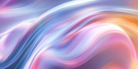 Obraz premium Iridescent Abstract Design with Swirling Patterns and Smooth Curves in Digital Art