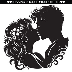 Kissing couple silhouette design. Valentine kissing couple