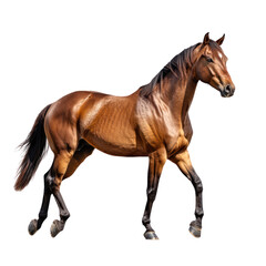 Obraz premium A chestnut brown horse standing on Transparent Background