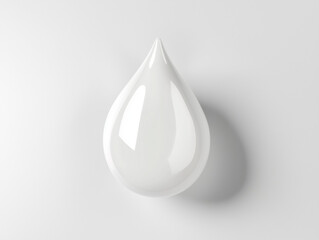 Fototapeta premium Shiny 3D raindrop with delicate highlights on a muted gray backdrop