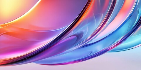 Fototapeta premium Vibrant Abstract Glass Shapes 3D Render with Colorful Gradients and Soft Lighting