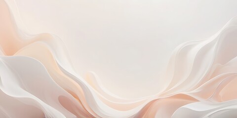 Obraz premium Serene Digital Abstract Artwork of Flowing Waves in Muted Cream, Beige, and Light Pink Tones