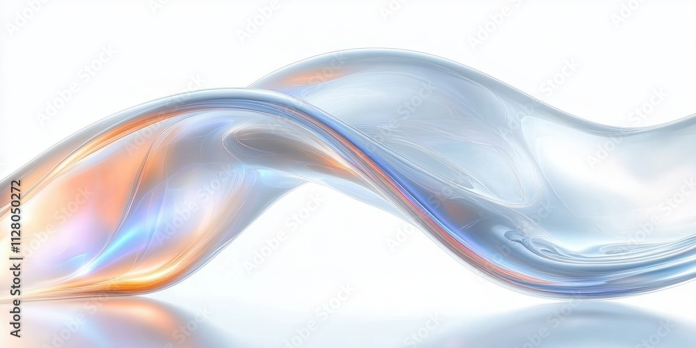 Aufkleber minimalistic abstract design with smooth curves and iridescent reflections
