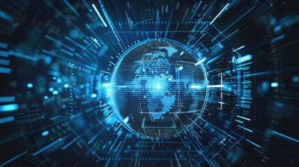 Global Network Data Flow Visualization Digital Globe