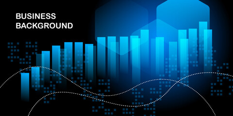 Modern blue creative economy investment report chart arrow up illustration background	
