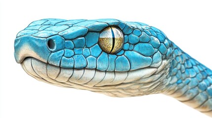 Close-up of a Vibrant Blue Snake's Head