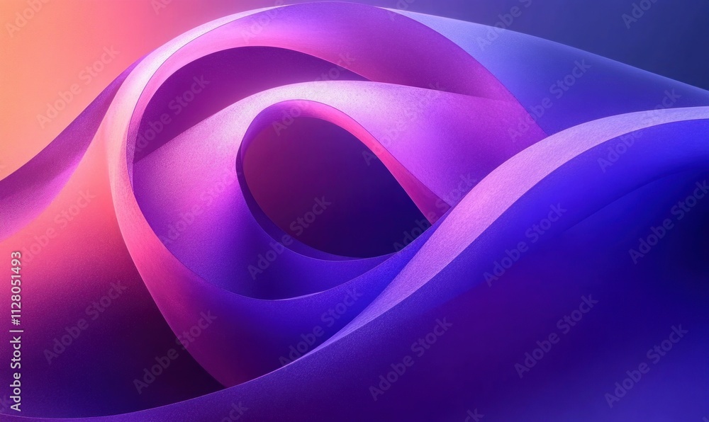 Aufkleber geometric shapes with smooth curves and gradient colors in 3d digital art