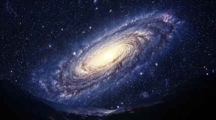 Obraz premium Galaxy Spiral over Rolling Hills