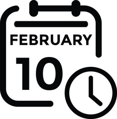 February 10 on calendar icon vector. Calendar vector icon. Deadline. Date. 
