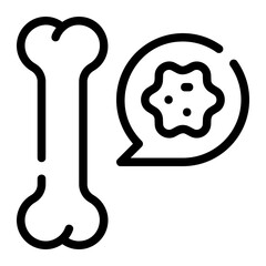 bone cancer line icon