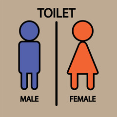 Toilet sign printable public signage symbol man woman wc simple minimalist restroom area