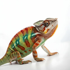 Obraz premium Tropical Panther Chameleon – Colorful Wildlife on White