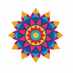 Mandala art design also called rangoli, decorative elements on white background