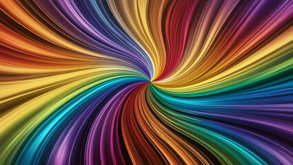 Naklejka premium Abstract Swirling Rainbow: A mesmerizing swirl of vibrant colors, evoking a sense of energy, movement, and boundless creativity. The vibrant hues dance and interweave.