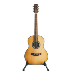 Obraz premium Acoustic Guitar on Stand on Transparent Background