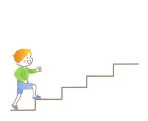 階段をのぼる男の子
