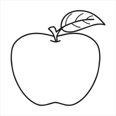 Apple silhouette line art illustration.
