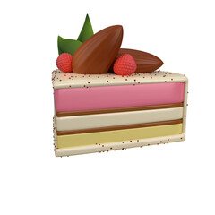 3D icon cake valentine day rendered or cake happy birthday