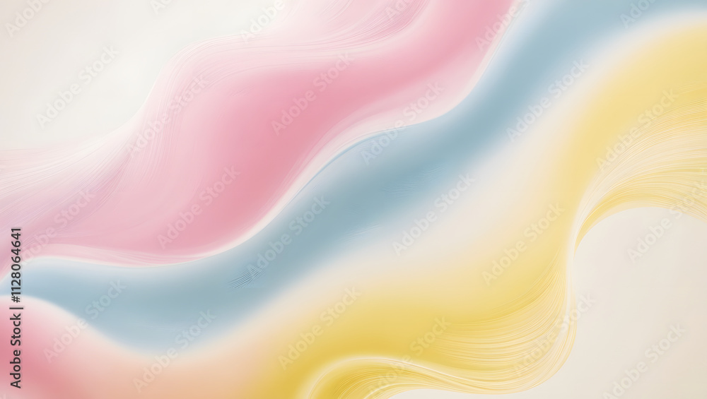 Poster abstract flow: a captivating blend of pastel hues, creating a fluid, dreamlike abstract pattern. sof