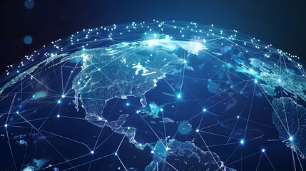 animation of internet network on earth
