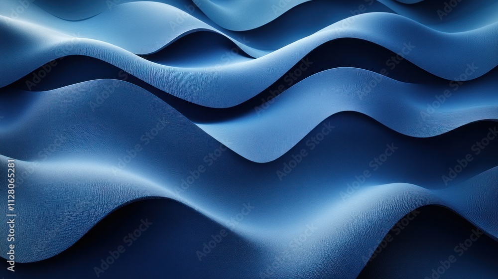 Poster minimalist abstract background design with blue geometric shapes 3d render