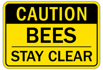 Fototapeta premium Honeybee safety sign