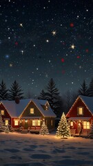 christmas house in the night