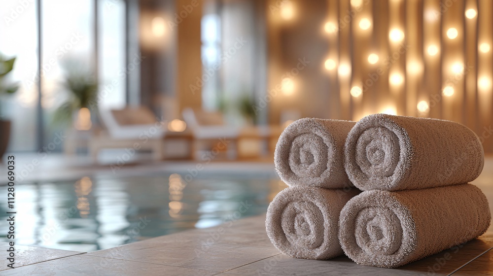 Poster a peaceful evening spa session with dim lighting and a warm ambiance for ultimate relaxation stock p