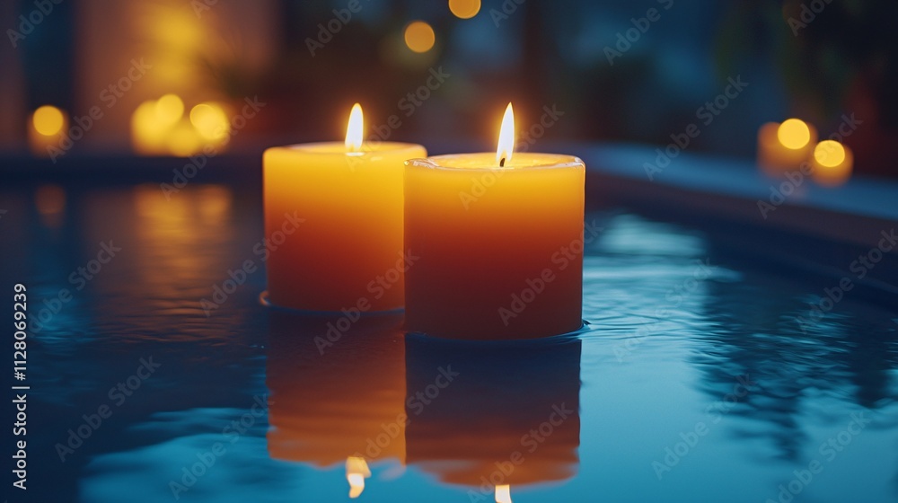 Poster a peaceful evening spa session with dim lighting and a warm ambiance for ultimate relaxation stock p